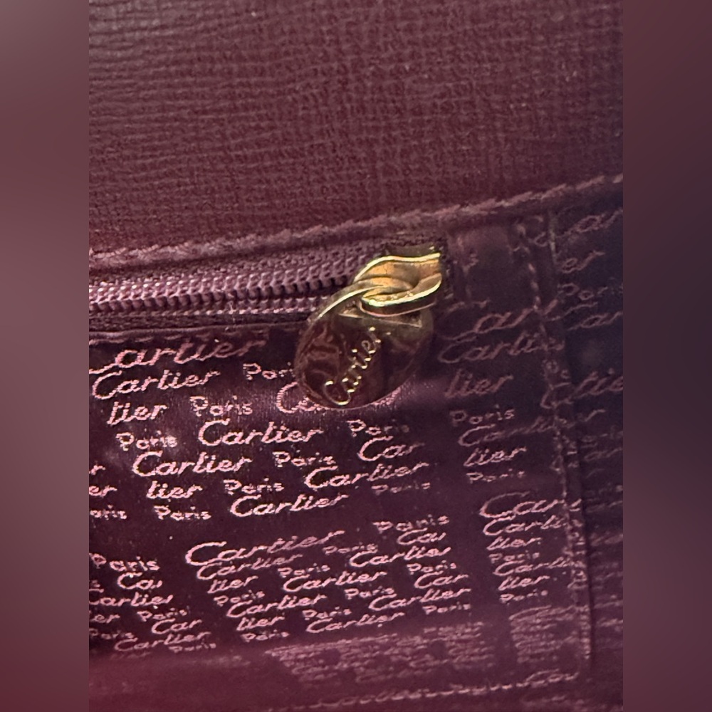 CARTIER Bordeaux Leather Top Handle Handbag-SKU1 - Picture 10 of 11